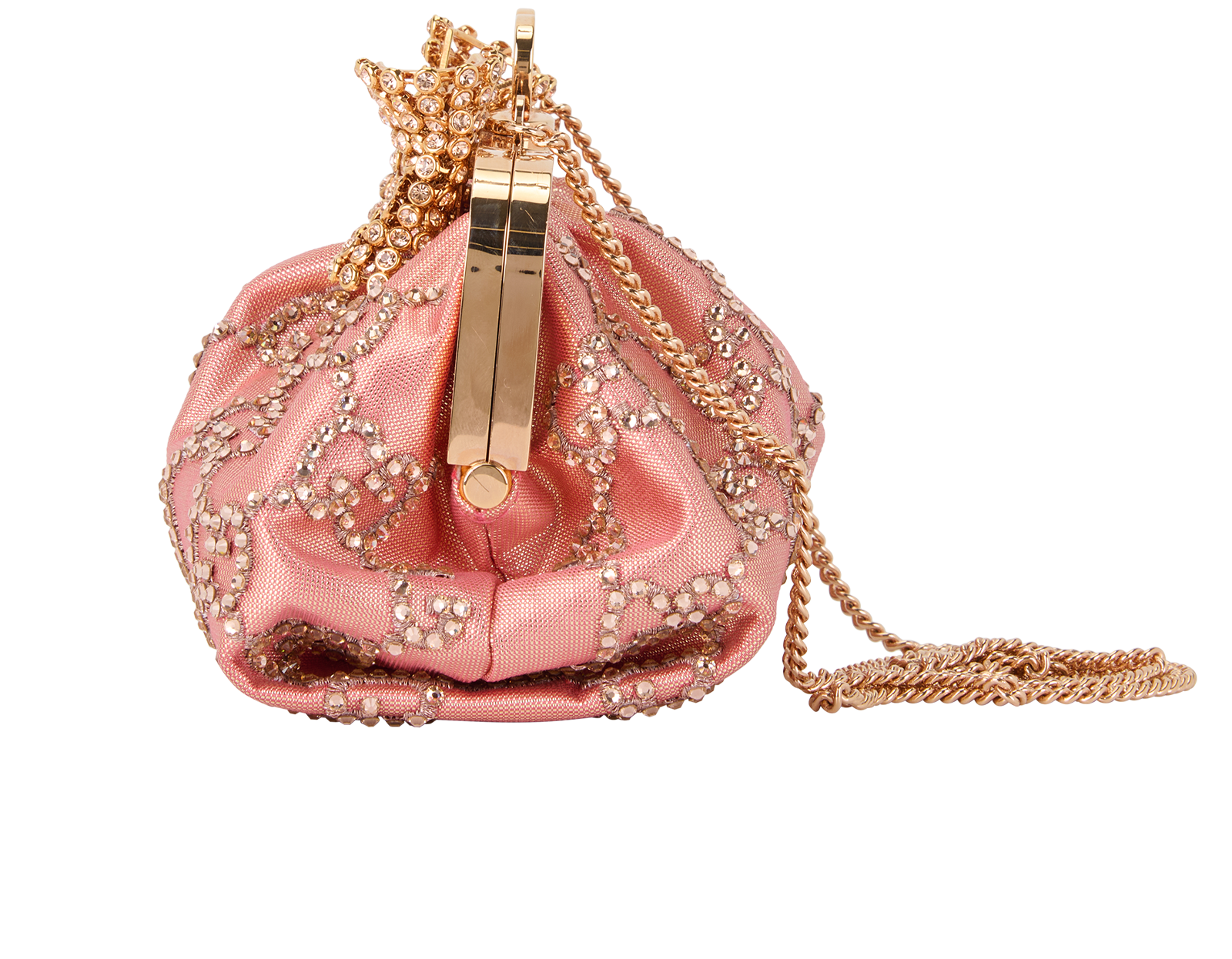 Moire Bow Clutch, &pound;1,800, Handbags, Pink, Fabric, Bottom view